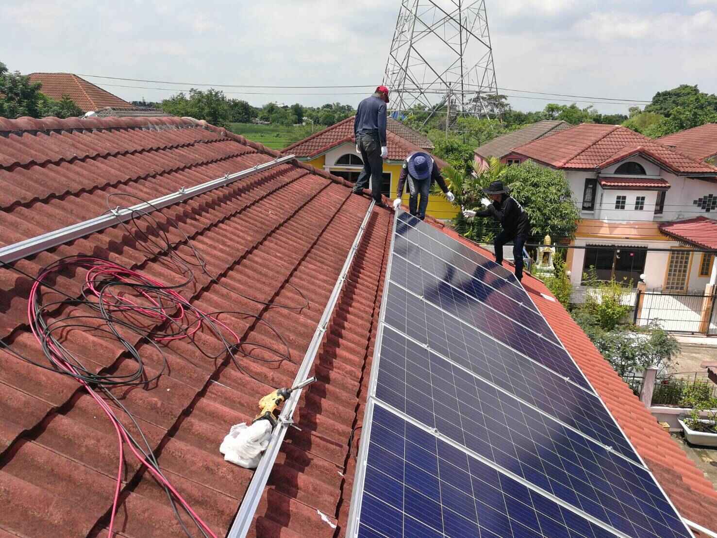 งานติดตั้งแผงโซล่าเซลล์ ชุด 5KW (Single Phase)